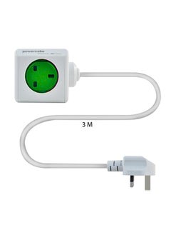 Allocacoc PowerCube Extended 4 Sockets 15m Cable 2USB Ports Green  - Image 1
