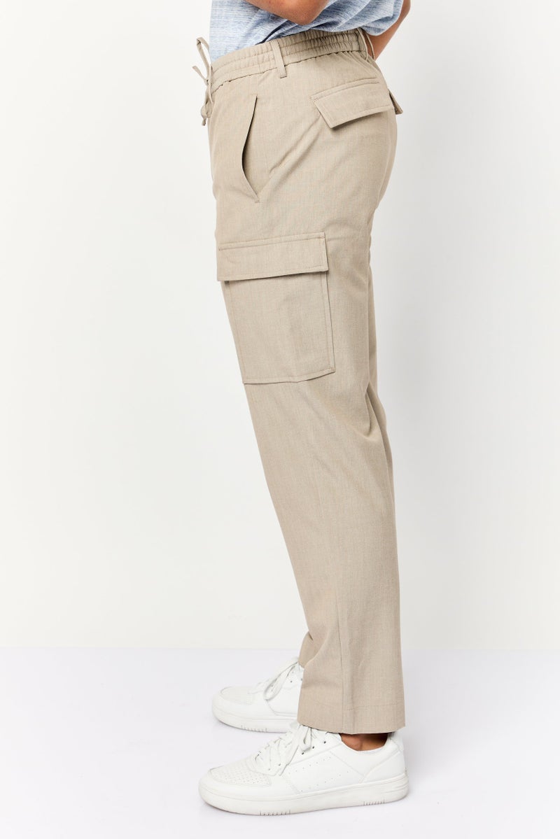 Celio سروال كارجو عادي للرجال، بيج - Image 3