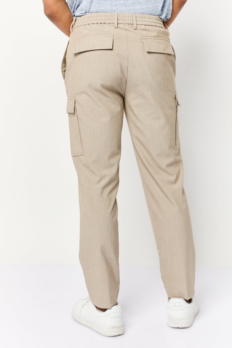 Celio سروال كارجو عادي للرجال، بيج - Image 4