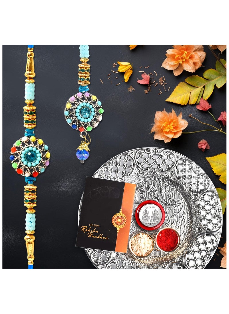 Oblivion - Oblivion Rakhi for Brother Set of 1 with Dish, Silver Coin and Greeting Card, Rakhi for Brother and Bhabhi, Rakhi with Gift for Brother, Rakhi for Kids, Rakhi Set, Rakhi Combo - Image 1
