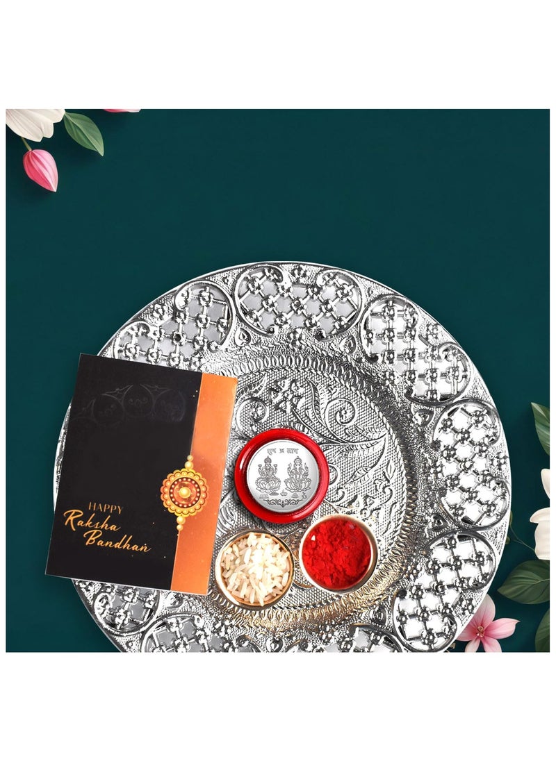 Oblivion - Oblivion Rakhi for Brother Set of 1 with Dish, Silver Coin and Greeting Card, Rakhi for Brother and Bhabhi, Rakhi with Gift for Brother, Rakhi for Kids, Rakhi Set, Rakhi Combo - Image 1