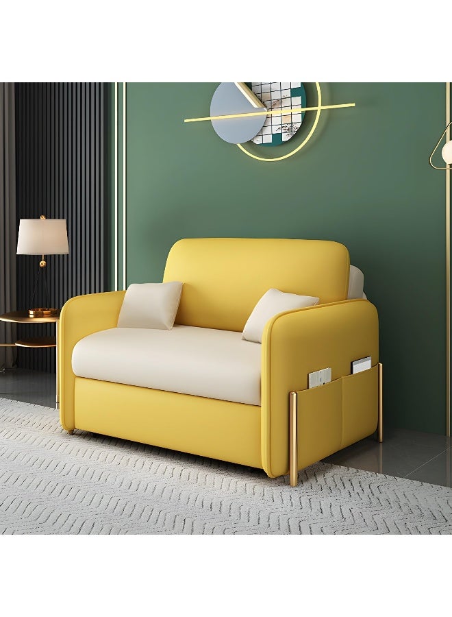 Comfynest Contemporary Foldable Storage Sofa Bed With Square Arm For Home 99.06 X 85.09 X 88.9 Cm Off-White - Image 2