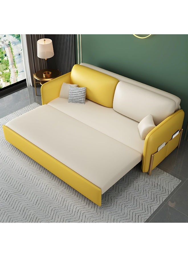 Comfynest Contemporary Foldable Storage Sofa Bed With Square Arm For Home 99.06 X 85.09 X 88.9 Cm Off-White - Image 3