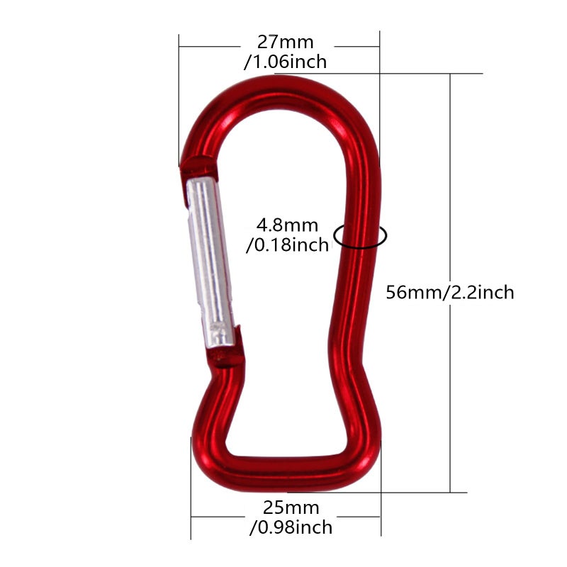 5Pcs Aluminum Fish Shape Spring Clip Hanging Buckle Keychain Bag Hook Carabiner - Image 5