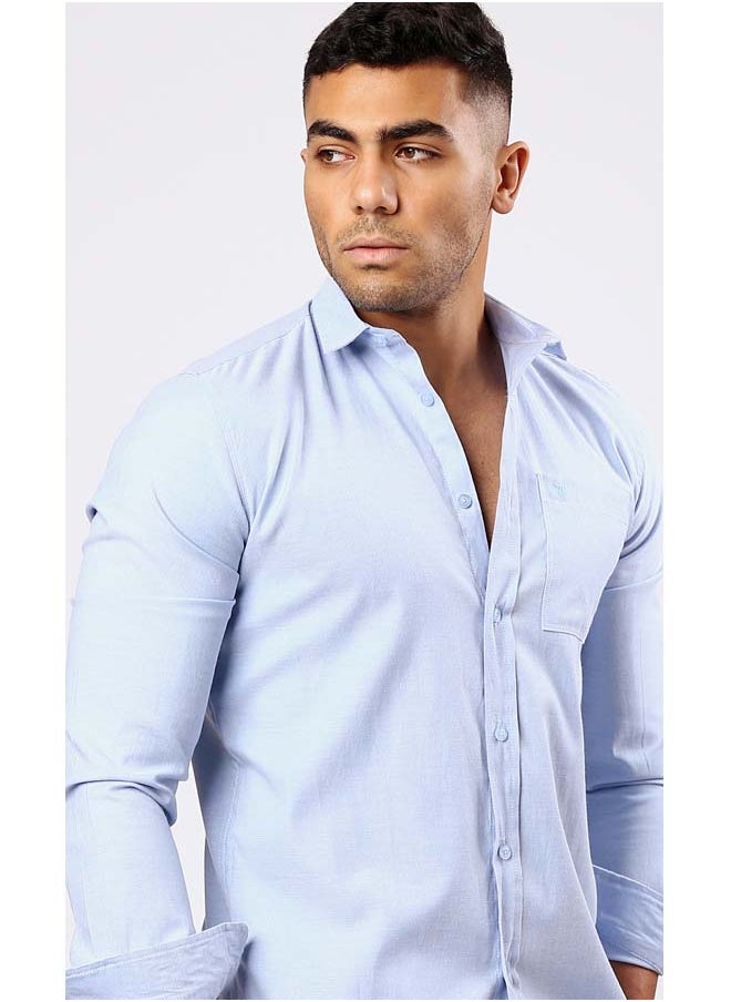 RAVIN Solid Long Sleeves Light Blue Shirt  - Image 4