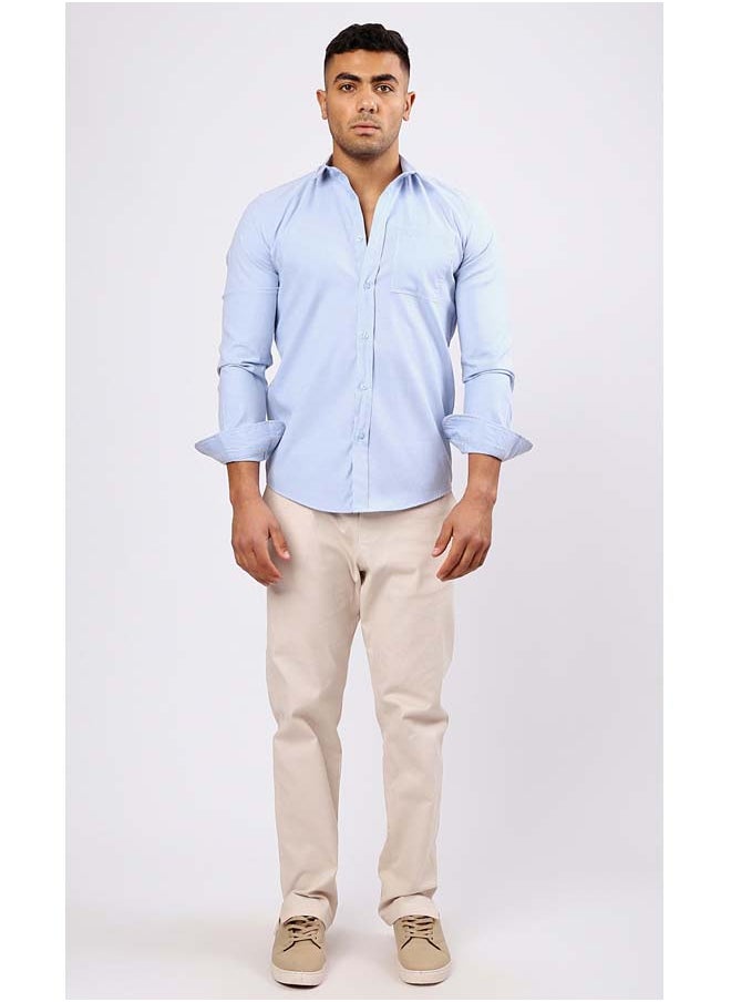RAVIN Solid Long Sleeves Light Blue Shirt  - Image 5