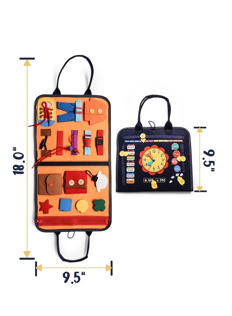 KASTWAVE Busy Board Montessori Toys for Toddlers, Sensory Toys Gifts for 1 2 3 4 Year Old Girls & Boys Preschool Autistic Children Activities Educational Travel Toy Kids Learning Basic Dress Skills - Image 2