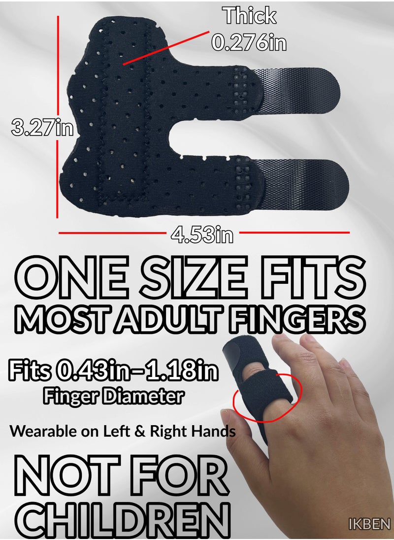 Adjustable Finger Splint 2-Pack: Trigger Finger and Injury Relief Brace, Soft and Reusable Support for Work, Rest and Sleep, Breathable and Classic Fit for Both Hands by IKBEN