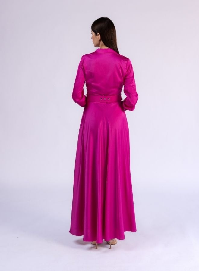 Fashonara Full Length Coat Dress with Crystal Belt Detail  - Image 3