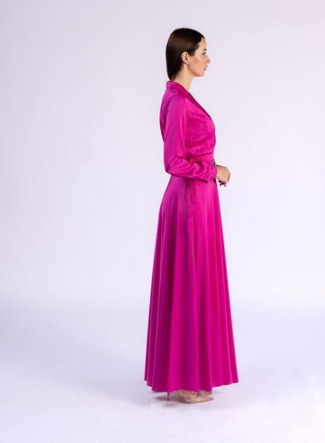 Fashonara Full Length Coat Dress with Crystal Belt Detail  - Image 4