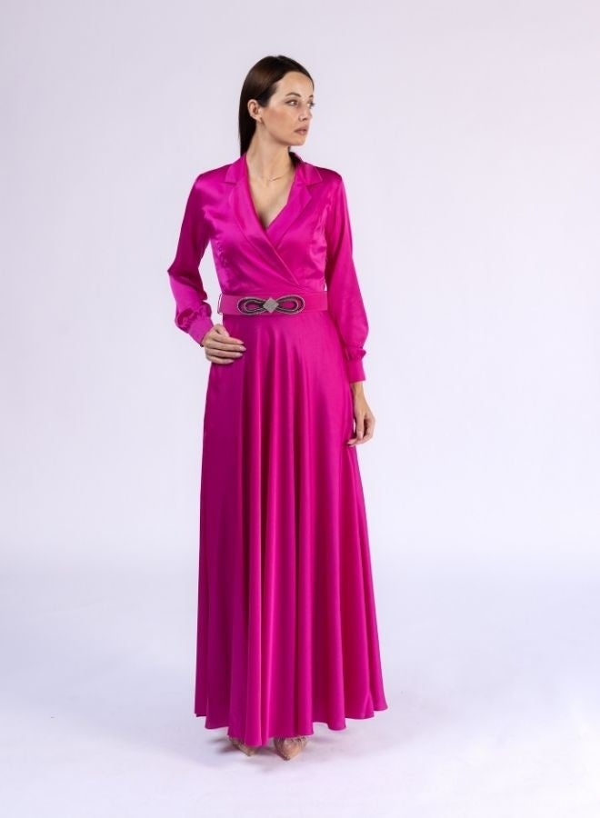 Fashonara Full Length Coat Dress with Crystal Belt Detail  - Image 2