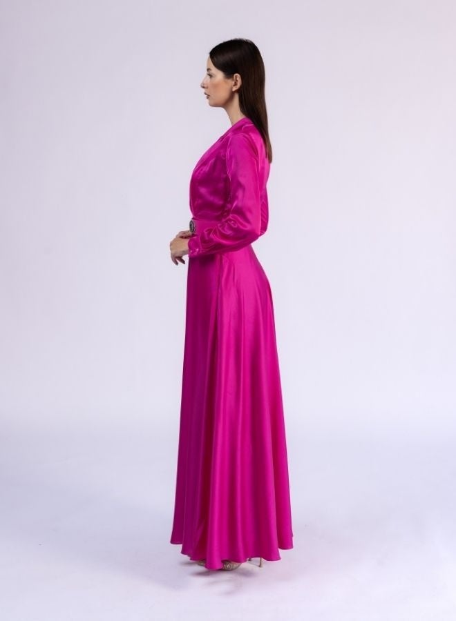 Fashonara Full Length Coat Dress with Crystal Belt Detail  - Image 5