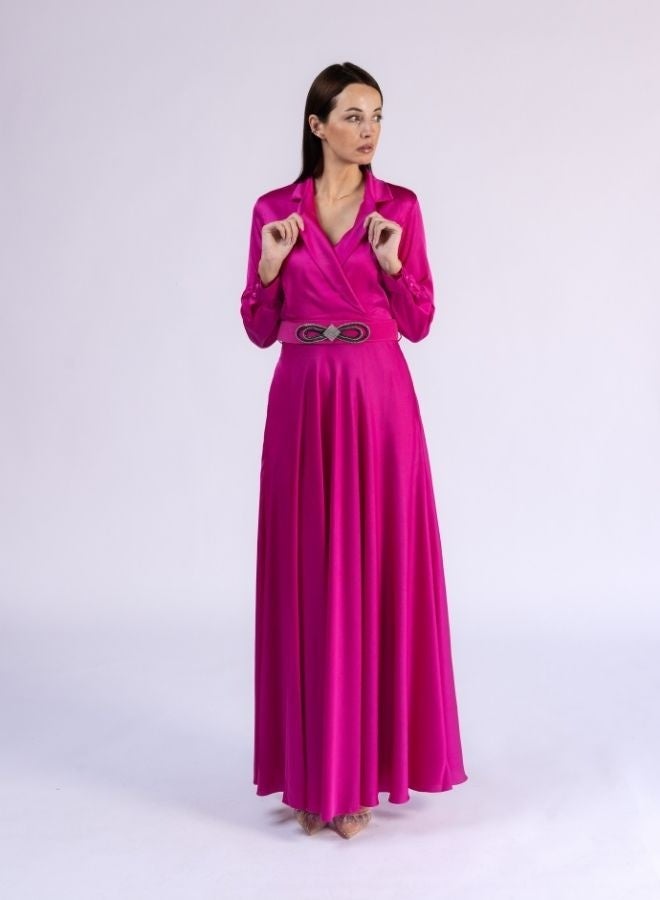 Fashonara Full Length Coat Dress with Crystal Belt Detail  - Image 1