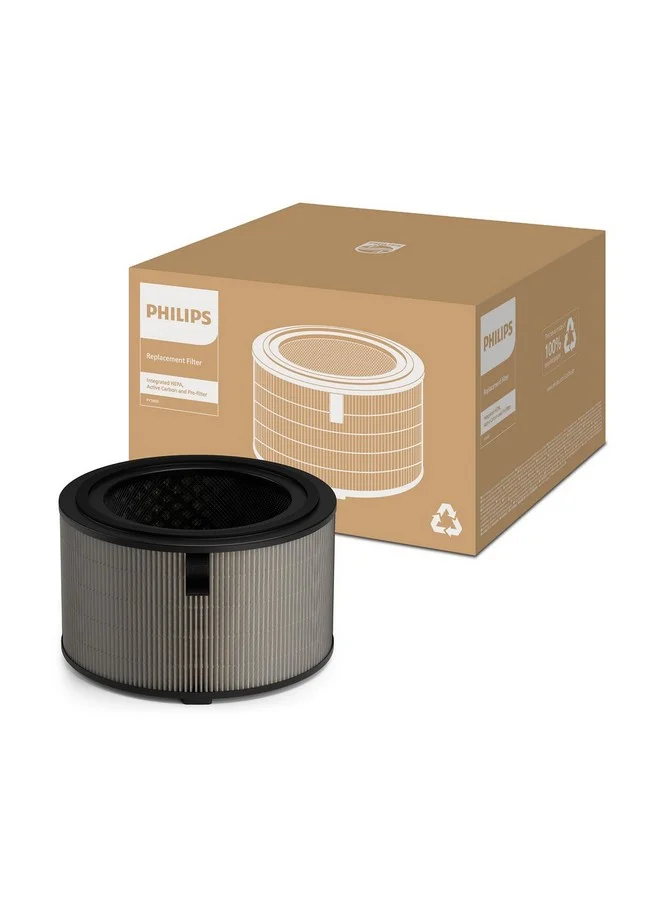 Philips PureProtect Water 3400 Series HEPA NanoProtect Air Purifier Filter Grey and Black 15.3 x 24.5 x 24.5 cm FY3400/30
