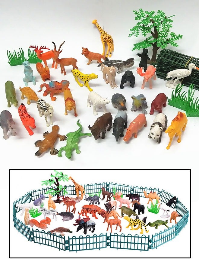 53 Pieces Mini Jungle Animal Toys Set Swimming Pool Toys Parent-child interactive toys Plastic Animal Learning Party Favors For Boys Girls Kids  - Image 2