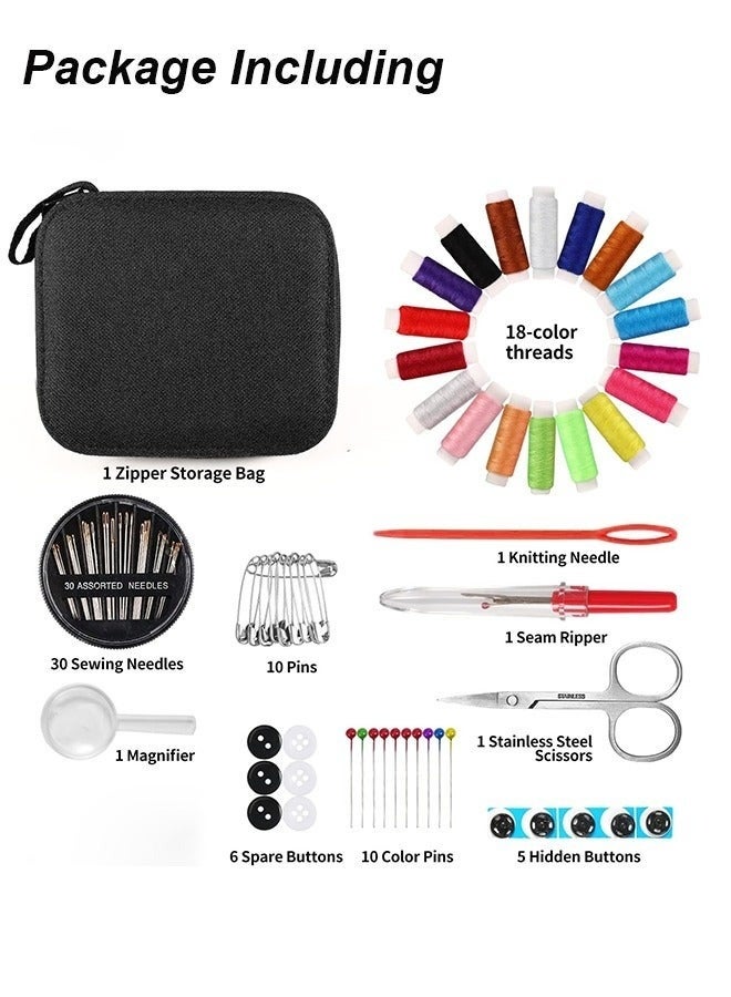 لوكاداه طقم خياطة للكبار، طقم صغير للسفر مزود بإبر وخيوط، ولوازم خياطة وإكسسوارات للأطفال، والمبتدئين، والمسافرين، ولحالات الطوارئ. يتضمن خيوطًا، وإبرًا، ومقصًا، وشريط قياس. لوازم خياطة وإكسسوارات ممتازة لإصلاح الملابس في حالات الطوارئ، والسفر، والإصلاحات المنزلية. - Image 2