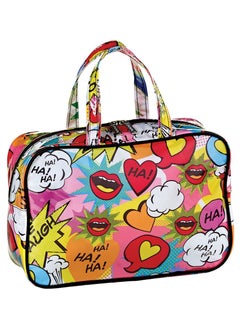 iscream iscream 'Love 2 Laugh' 12.25" x 8.25" Double Handle Zippered Cosmetic Bag 