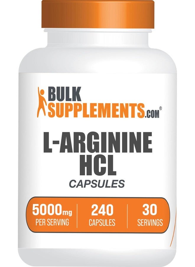 بالك سابلمنتس كبسولات إل-أرجينين هيدروكلوريد من BulkSupplements.com - مكمل أكسيد النيتريك، مكمل أرجينين - خالٍ من الغلوتين، 8 كبسولات لكل جرعة (5000 ملغ)، 240 كبسولة (عبوة واحدة) - Image 1