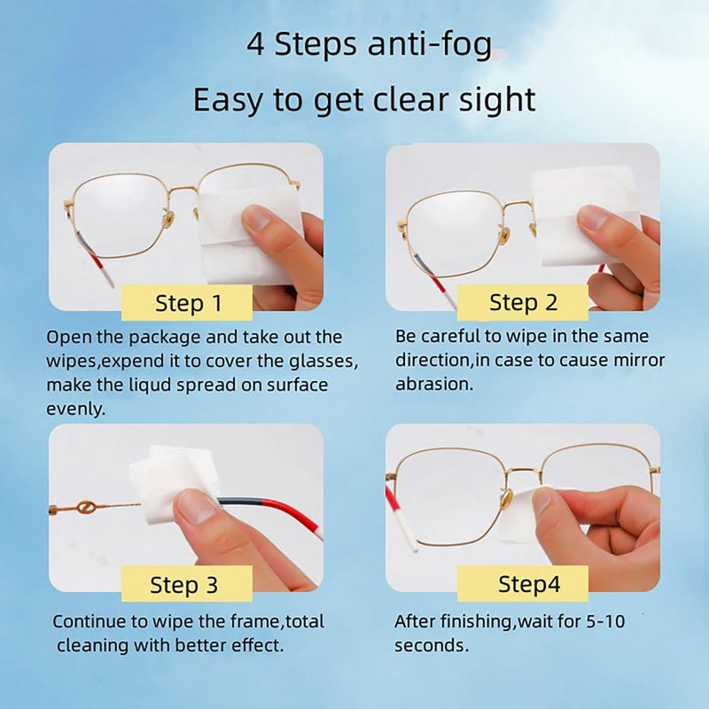 Thea Anti Fog Wipes-Pack of 20 | Lens Cleaner Perfect for Eyeglasses,Sunglasses,helmet,Camera Lenses,Binoculars,car mirror,Laptop Computer,Monitor,Phone,Watch and other lenses (20 Pack) - Image 4