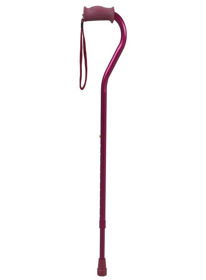 PCP Offset Walking Cane, Height Adjustable, Senior Living Mobility Aid, Increased Stability and Support, Molded Grip, Red,214174 - Image 1