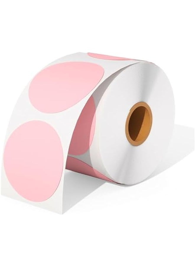 TRASSLE 2 Inch Circle Thermal Sticker Labels, Self-Adhesive Round Direct Thermal Labels, Multi-Purpose Roll Thermal Stickers for Business-500 Labels/1 Roll  - Image 1