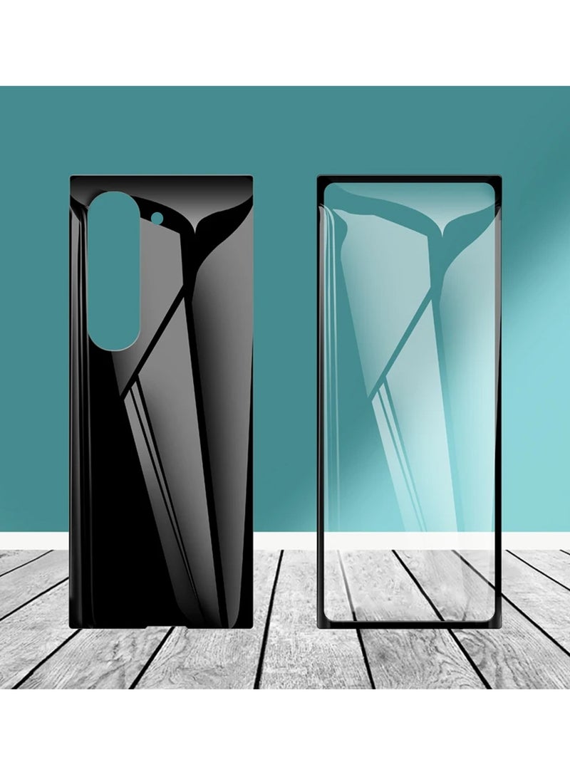 Wtech Samsung Galaxy Z Fold6 5G 2024 Front and Back Premium E2E Full Glue Full Cover Tempered Glass Screen Protector (MSGECN) - Clear/Black - Image 2