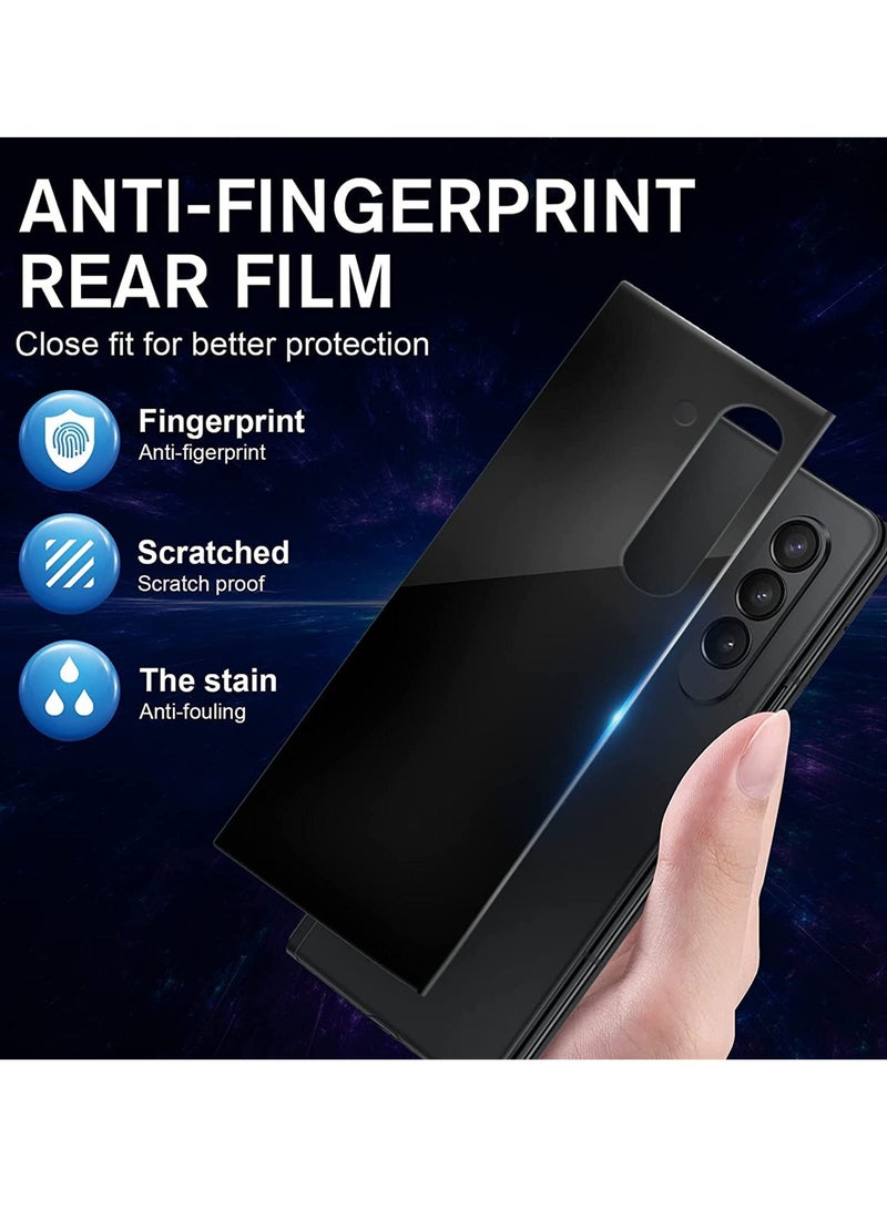 Wtech Samsung Galaxy Z Fold6 5G 2024 Front and Back Premium E2E Full Glue Full Cover Tempered Glass Screen Protector (MSGECN) - Clear/Black - Image 3