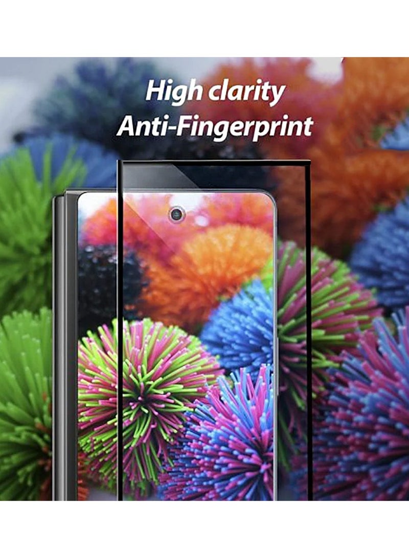 Wtech Samsung Galaxy Z Fold6 5G 2024 Front and Back Premium E2E Full Glue Full Cover Tempered Glass Screen Protector (MSGECN) - Clear/Black - Image 4
