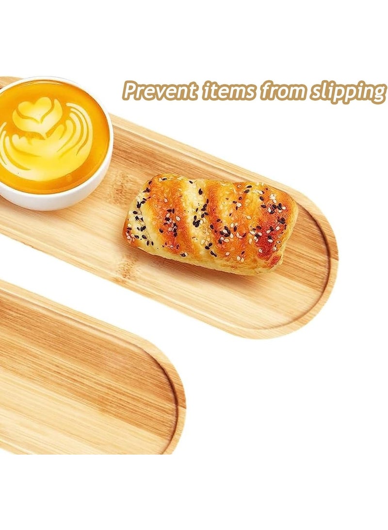 صينية تقديم خشب بامبو بيضاوية لتقديم الفطور والطعام للمطبخ والمطاعم والأماكن الخارجية 45×15سم - Image 5