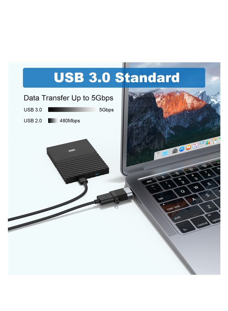 Captaintech USB C Adapter, Micro USB Male to USB C Female, USB 3.0 Male to USB C Female, USB Type-C Male to USB 3.0 Female Converter Connector for Laptop,Tablet, Smartphone (6 Pack) - Image 3