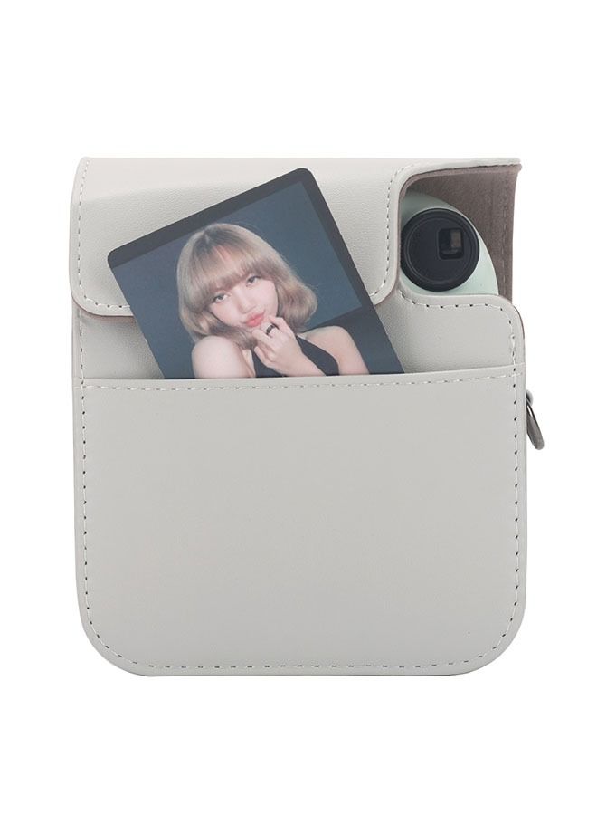 Protective Case for Fujifilm Mini 12 Camera, Grey Bear PU Leather Bag Cover with Removable Adjustable Strap - Image 2