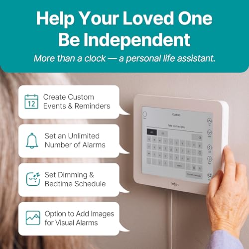 Robin Clock 2025 with Day and Date for Elderly, Clocks for Seniors, Dementia Clock, Digital Calendar Elderly, Bedside Clocks Seniors, Alzheimers Products, Dementia Clocks Extra Large, White - Image 5