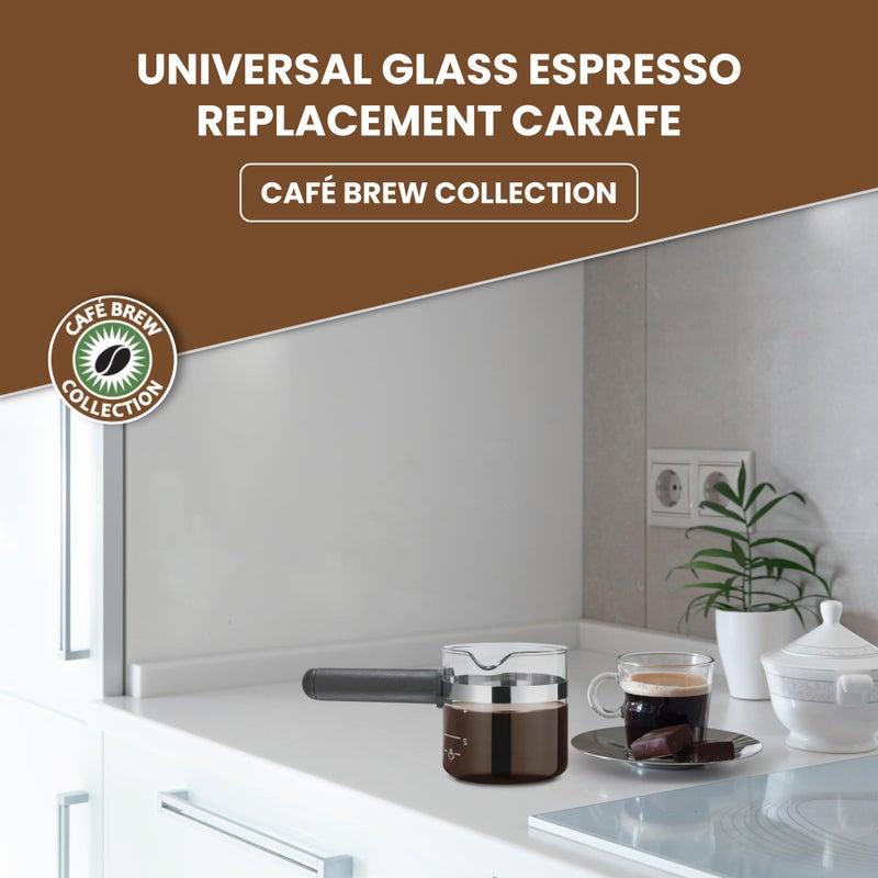 Café Brew Collection Cafe Brew Collection Premium 4-Cup Universal Glass Espresso Carafe Replacement - Fits Hamilton Beach  Mr. Coffee  Breville  And More Espresso Machines - Image 3