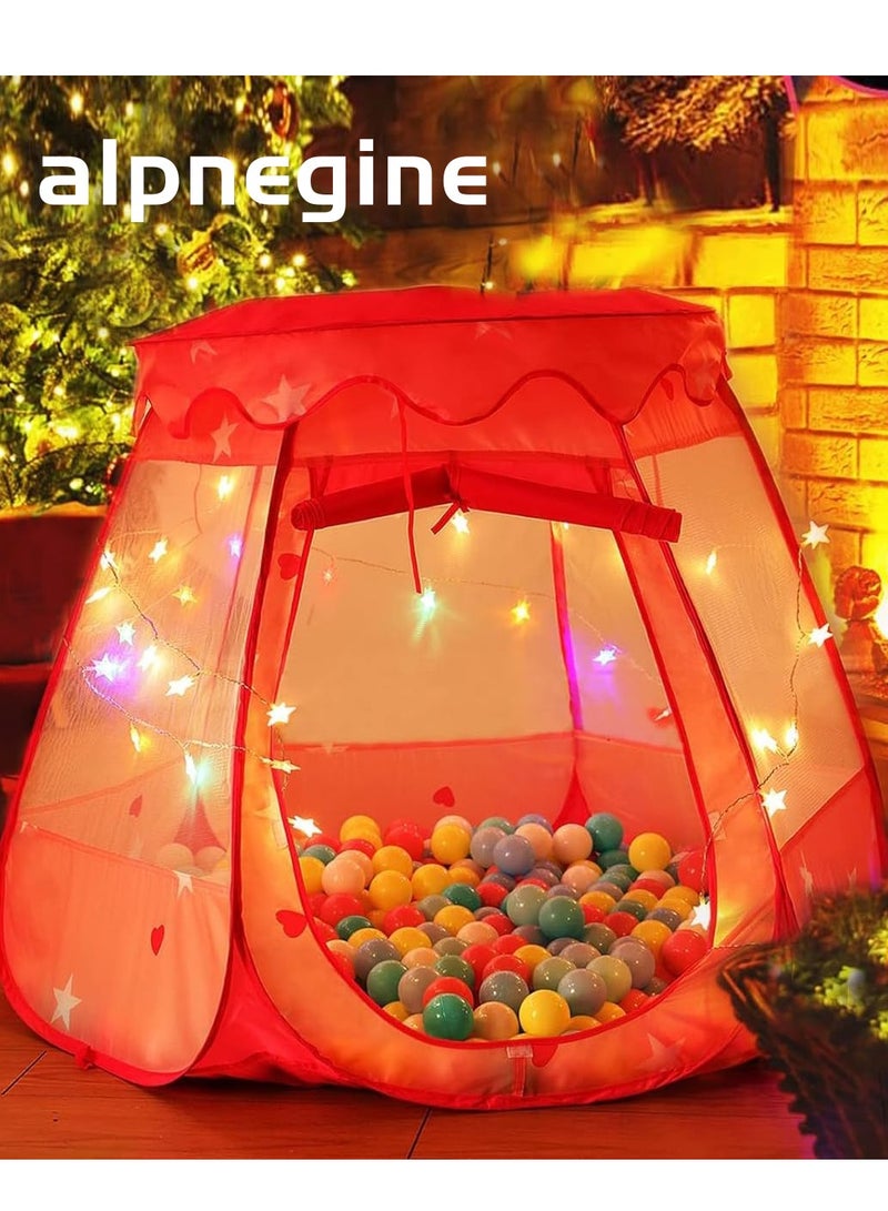 ALPNEGINE Kids Play Tent with Colorful Star Lights,Indoor&Outdoor Portable and Foldable PlayTent for Kids, Gift for Children, Ourdoor PlayTent with Portable bag (Ball not included)  - Image 1