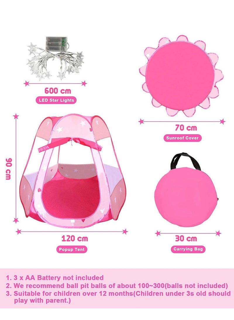 ALPNEGINE Kids Play Tent with Colorful Star Lights,Indoor&Outdoor Portable and Foldable PlayTent for Kids, Gift for Children, Ourdoor PlayTent with Portable bag (Ball not included)  - Image 4