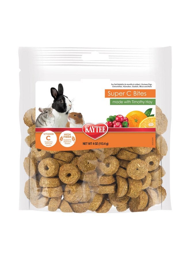 Kaytee Super C Bites Treat For Pet Guinea Pigs, Adult Rabbits, Chinchillas, and Other Small Animals, Cranberry and Orange, 4 oz - Image 1