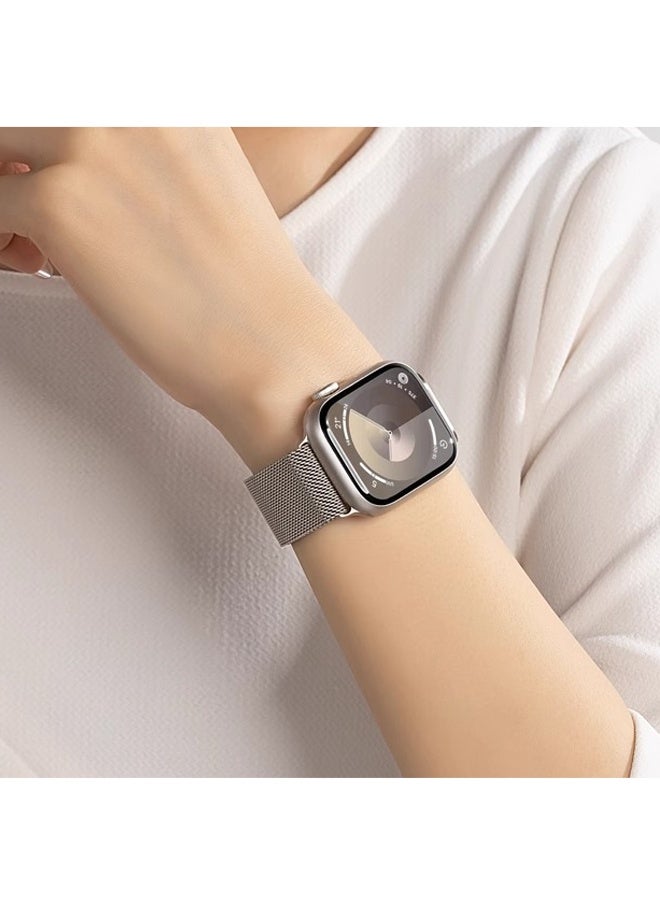 4 PCS Suitable for Huawei Watch Fit 3/Huawei Watch Fit 4/pro metal Milanese Magnetic Loop Watch Strap for Women  Men Magnetic Closure Adjustable Metal Band（Black / Silver / Rose Gold / Champagne Gold） - Image 5