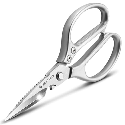 SKYTONE Multi Purpose Made In Japan Kitchen Scissors, food scissors,Premium Stainless Steel Solid Kitchen Shears for Meat, Seafood, Chicken, Vegetables, Herbs, BBQ, Bottle Opener (Meat Scissor) - Image 1