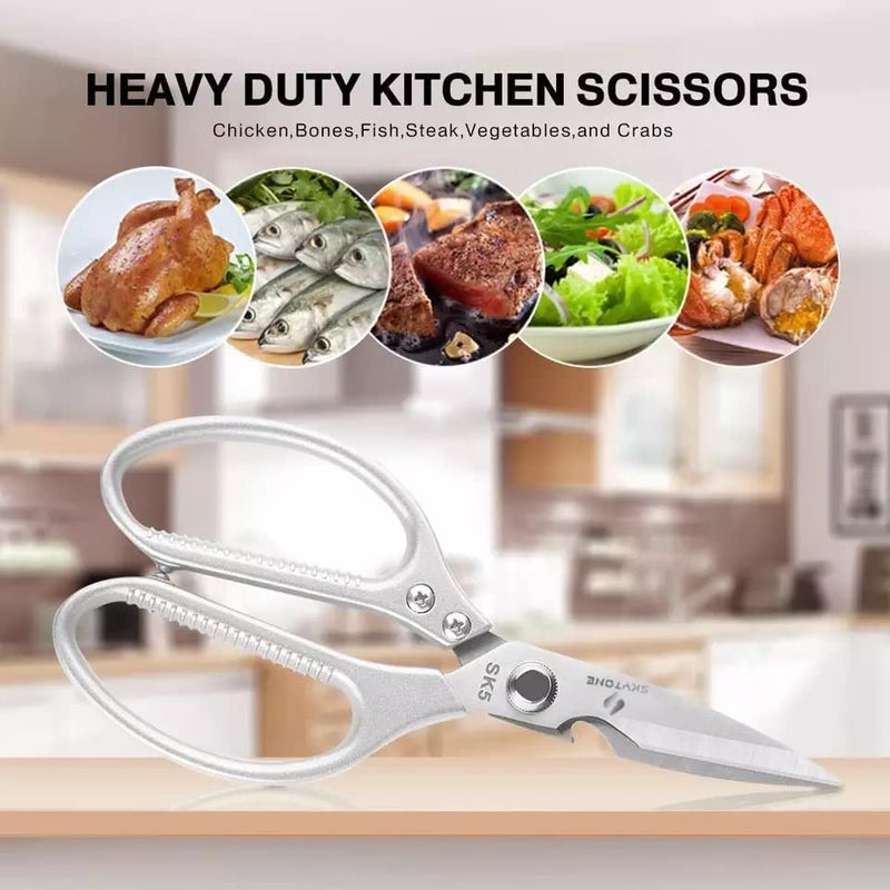 SKYTONE Multi Purpose Made In Japan Kitchen Scissors, food scissors,Premium Stainless Steel Solid Kitchen Shears for Meat, Seafood, Chicken, Vegetables, Herbs, BBQ, Bottle Opener (Meat Scissor) - Image 2