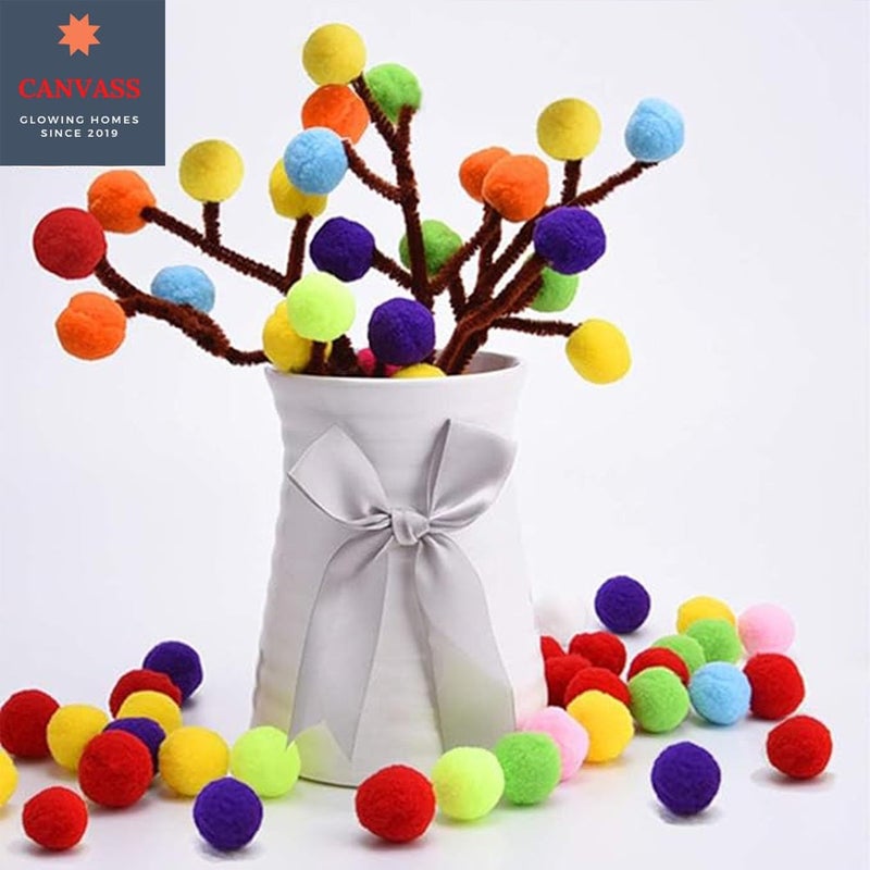 CANVASS® Assorted Pom Poms, Pompoms 2 CM Thick Pack of 200 pcs for Hobby Supplies and DIY Creative Crafts Decorations - Image 4