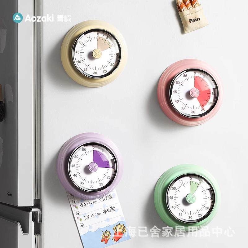Japanese-Style Mechanical Timer Kitchen Cooking Timing Reminder Visual Time Management Alarm Clock Countdown Magnetic Attraction - Image 2