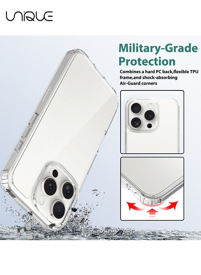 يونيك متوافق مع غطاء iPhone 16 Pro ، شفاف كريستالي ، مضاد للاصفرار ، مقاوم للخدش ، مقاوم للصدمات ، شفاف ، تصميم نحيف ، حواف مرتفعة ، غطاء ممتص الصدمات ، حماية من السقوط TPU (شفاف) - Image 3