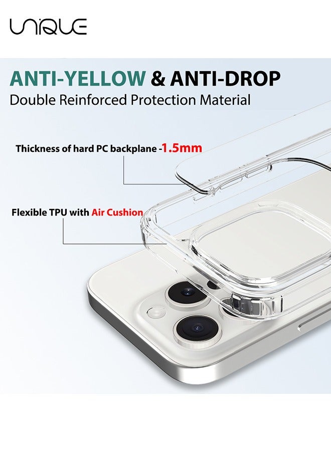 يونيك متوافق مع غطاء iPhone 16 Pro ، شفاف كريستالي ، مضاد للاصفرار ، مقاوم للخدش ، مقاوم للصدمات ، شفاف ، تصميم نحيف ، حواف مرتفعة ، غطاء ممتص الصدمات ، حماية من السقوط TPU (شفاف) - Image 5