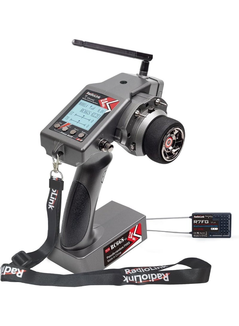 Radiolink RC6GS V3 7-Channel RC Transmitter and Gyro Receiver, 2.4GHz for RC Crawler, Drifting Cars, Buggy Cars & Boats - Image 1