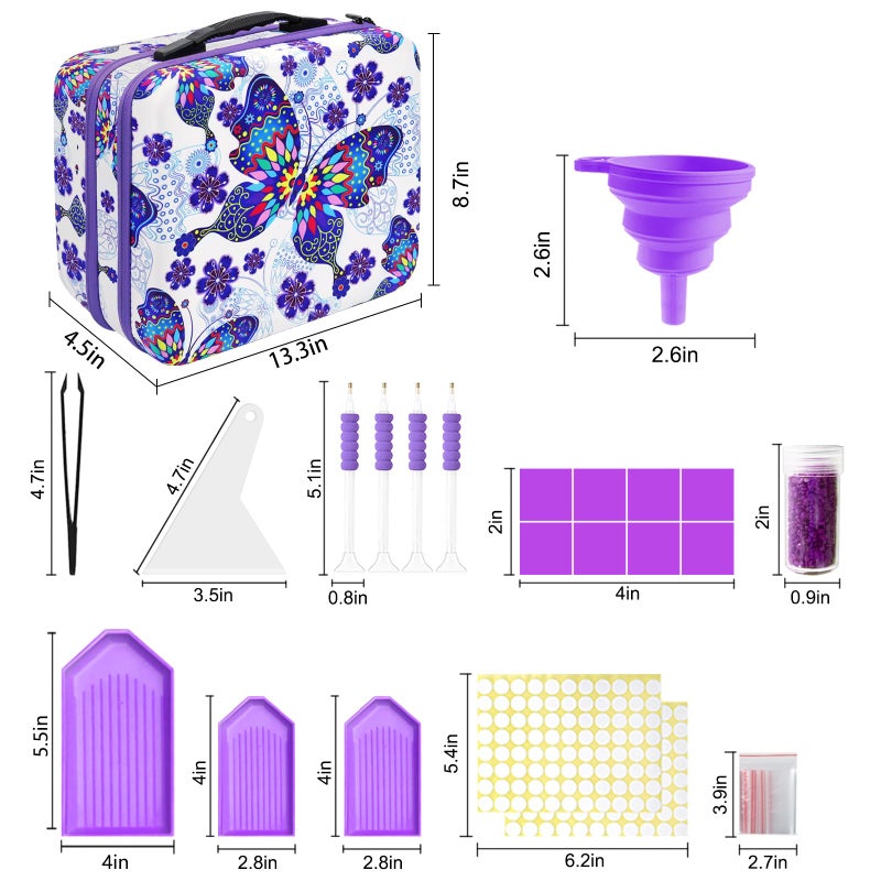 ZORETCO Diamond Painting Storage Case,240 Slots Diamond Art Kits with Accessories for Craft Jewelry Beads Organizer Boxes - Image 5