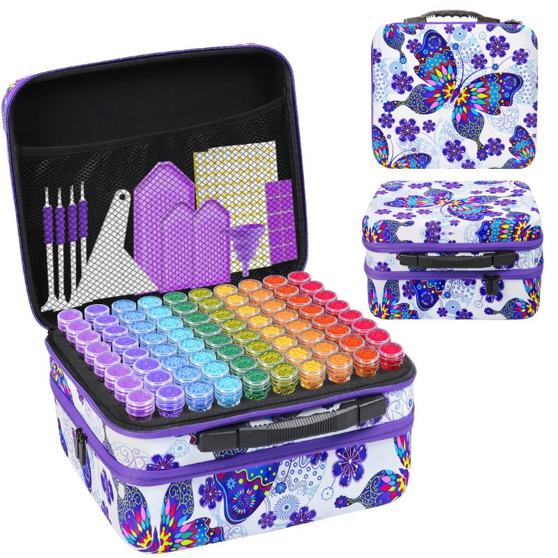 ZORETCO Diamond Painting Storage Case,240 Slots Diamond Art Kits with Accessories for Craft Jewelry Beads Organizer Boxes - Image 1