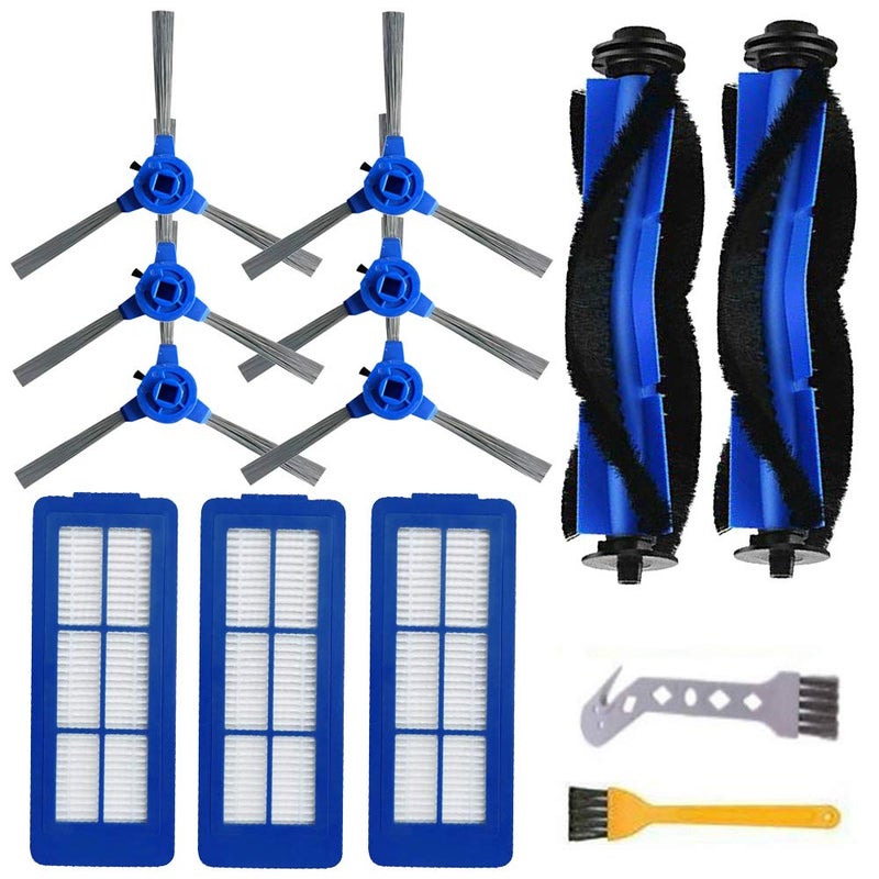 Chuancheng طقم ملحقات قطع غيار لجهاز Eufy RoboVac 11s Max 15C Max 30C Max G10 G30 لجهاز شفط Hiraliy 2 فرشاة أسطوانية رئيسية 6 فرش جانبية 3 فلتر