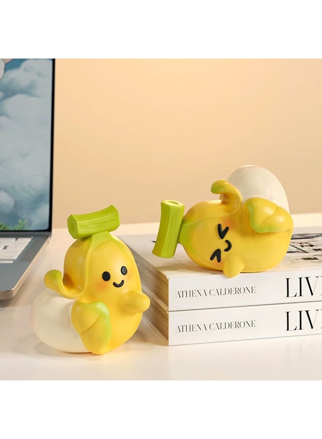 1pair لطيف غرفة الأطفال الموز شكل Bookend للرفوف غير الانزلاق الثقيلة كتاب سقف لأقراص مدمجة ديكور المنزل مقسم الكتاب للمكتب غرفة الدراسة المدرسية - Image 1