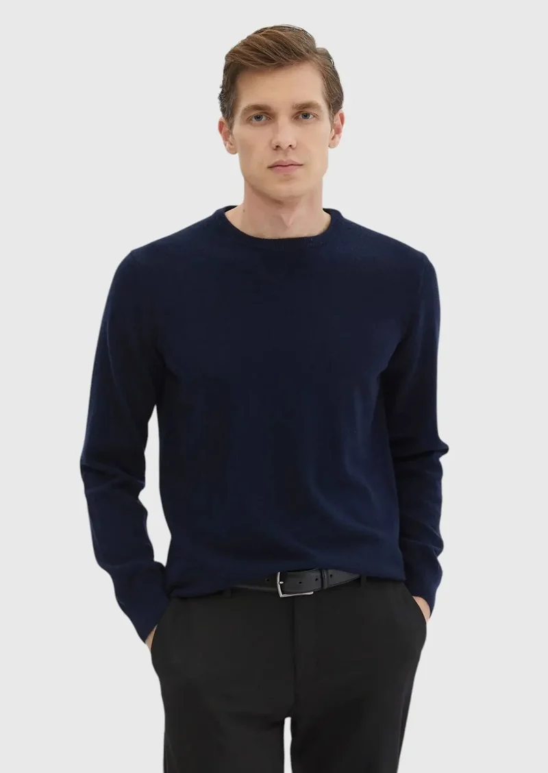 RAMSEY Navy Blue Knitwear Sweatshirt