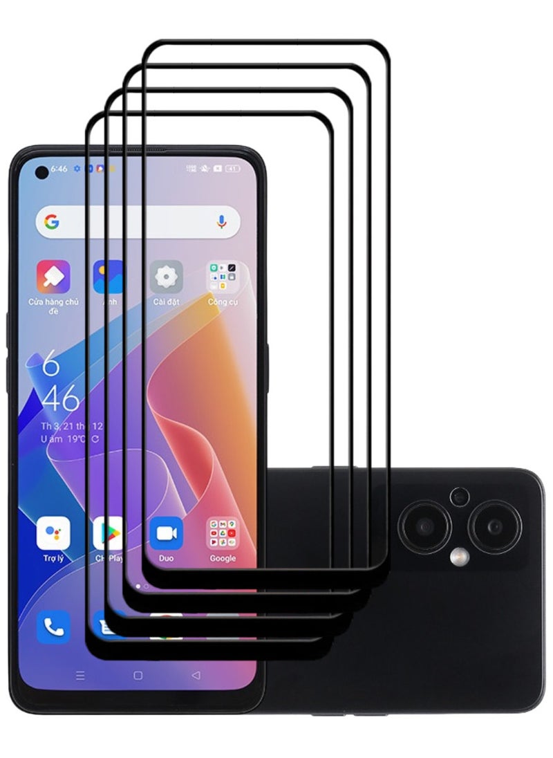 ACLIX 4 Pieces Antistatic ESD Dustproof Premium Quality High Definition Tempered Glass Screen Protector Designed For Oppo Reno7 Z 5G - Image 1